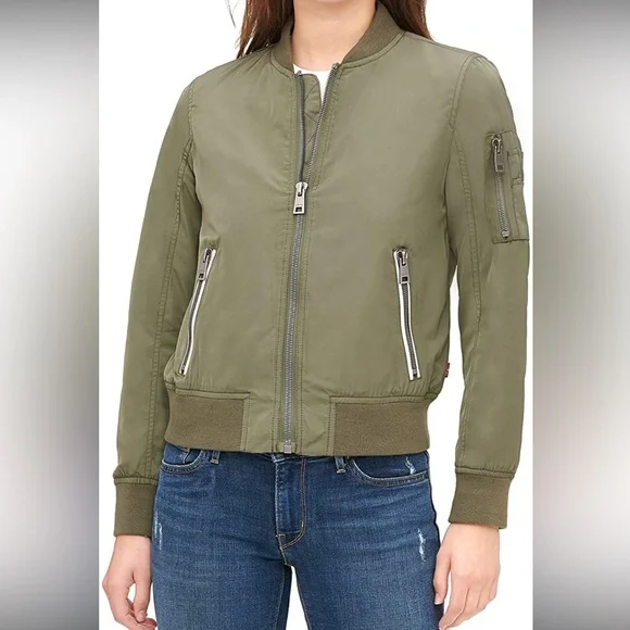 LEVIS women’s bomber jacket - olive green - Picture 3 of 7